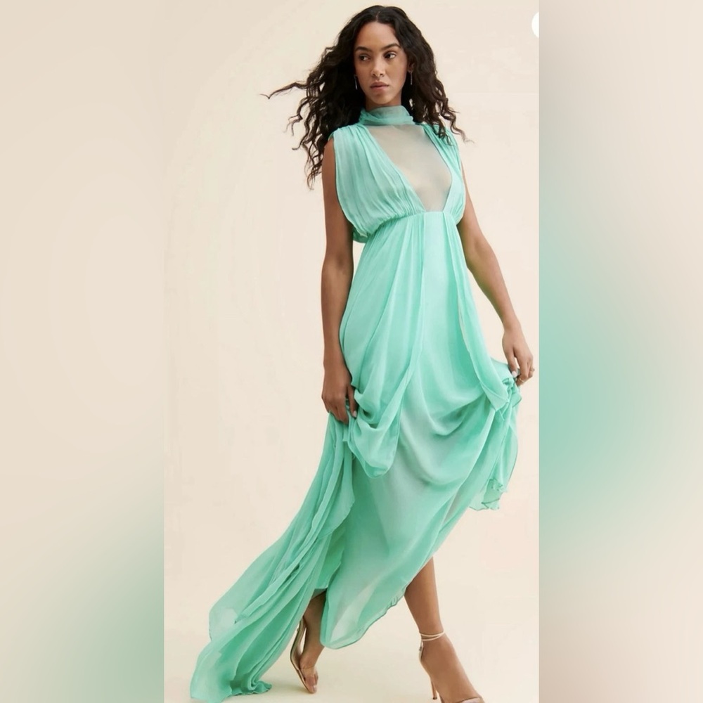 Anthropologie Forever That Girl Bare Shine Maxi Dress